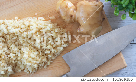 Chopped ginger image 101869190