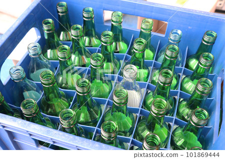 Empty soju bottle in a case (Korea) Empty soju bottle in a case (Korea) 101869444