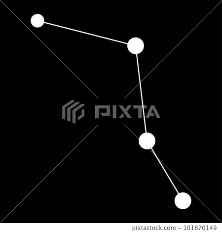 Caelum constellation map. Vector illustration. Caelum constellation map. Vector illustration. 101870149