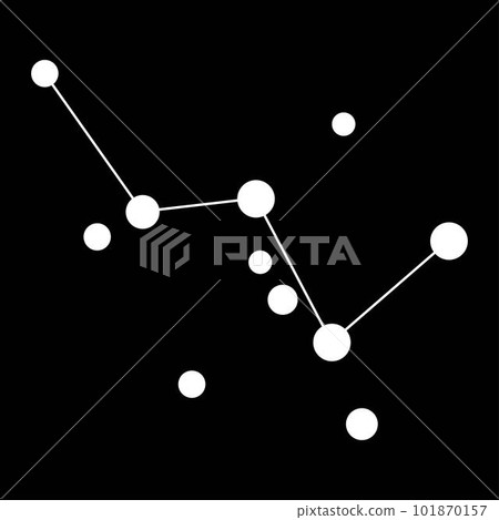 Cassiopeia constellation map. Vector illustration. 101870157