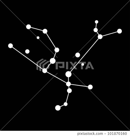 Andromeda constellation map. Vector illustration. 101870160