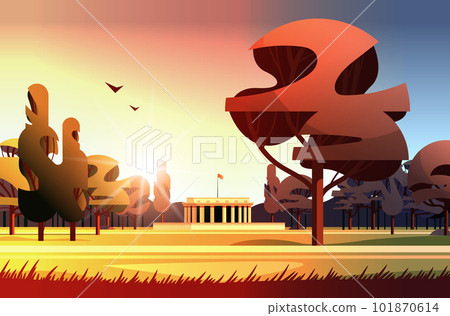 front view of administrative governmental traditional classic building with columns public autumn city park front view of administrative governmental traditional classic building with columns public autumn city park 101870614