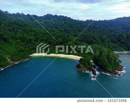 The beautiful view of Teluk Ijo or Green Bay in Banyuwangi, Indonesia. The beautiful view of Teluk Ijo or Green Bay in Banyuwangi, Indonesia. 101871066