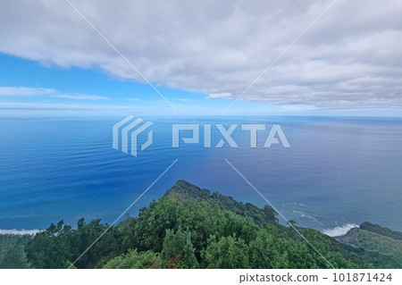 View from above the coast of the island in the ocean. View from above the coast of the island in the ocean. 101871424