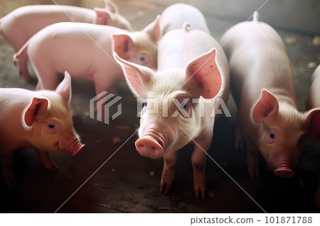 Adorable Small Piglet in a Farmyard. created with Generative AI 101871788