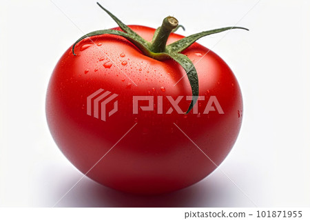 Juicy Red Tomato - Isolated on a White Background. created with Generative AI 101871955