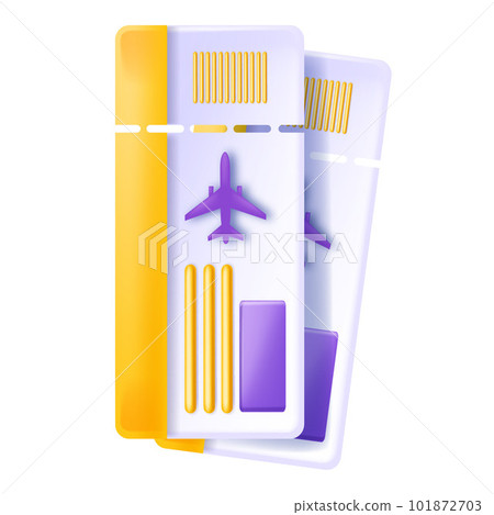 3D boarding pass vector icon, plane ticket travel design, airplane flight coupon, holiday vacation.  101872703
