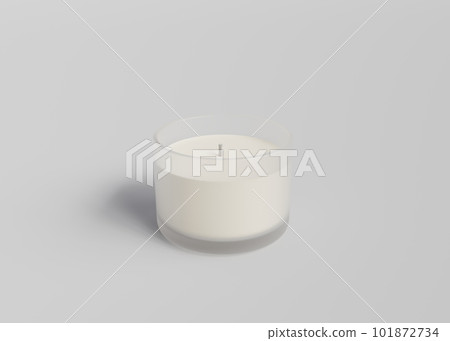 Frosted glass candle jar on gray background 3D render mockup Frosted glass candle jar on gray background 3D render mockup 101872734