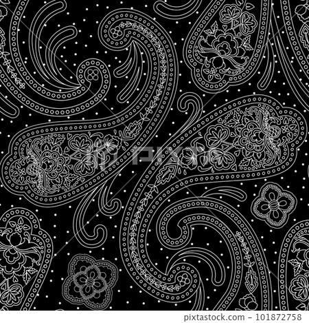 Paisley Ethnic Floral Hand Drawn Seamless Pattern Paisley Ethnic Floral Hand Drawn Seamless Pattern 101872758