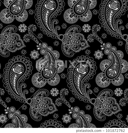 Paisley Ethnic Floral Hand Drawn Seamless Pattern Paisley Ethnic Floral Hand Drawn Seamless Pattern 101872762