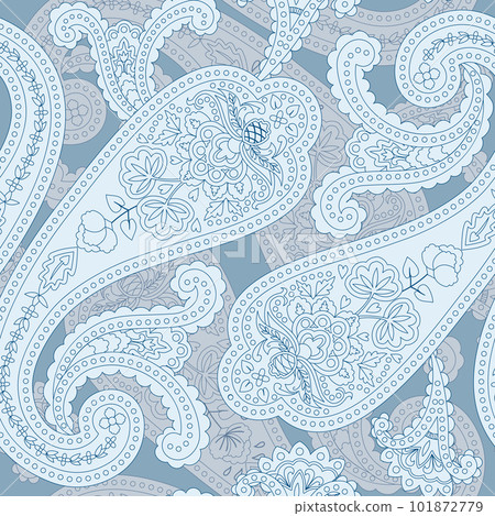 Paisley Ethnic Floral Hand Drawn Seamless Pattern Paisley Ethnic Floral Hand Drawn Seamless Pattern 101872779