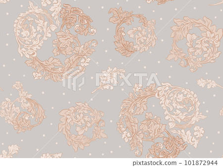 Decorative flowers and leaves in art nouveau style, Decorative flowers and leaves in art nouveau style, 101872944