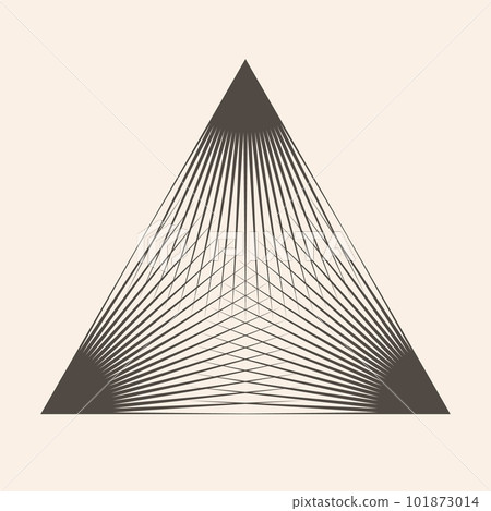 Triangle with lines as pyramid over white background. Abstract sacred illustration. Art line geometric concept. 101873014