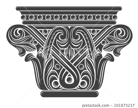 Capital of a medieval cathedral Gothic column 101873237