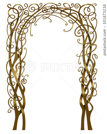 Golden fabulous forged arch from the vine 101873238