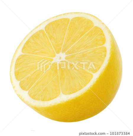 Half of Lemon fruit isolated on white background with clipping path 101873384