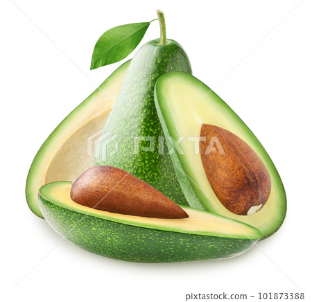 Avocados. Isolated avocado on white background with clipping path 101873388