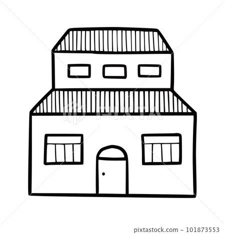 Hand drawn cute house. Doodle 101873553