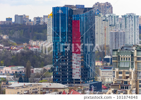 Kyiv, Ukraine - April 24, 2023: The streets of Kyiv city. Kyiv, Ukraine - April 24, 2023: The streets of Kyiv city. 101874848