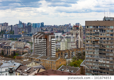 Kyiv, Ukraine - April 24, 2023: The streets of Kyiv city. Kyiv, Ukraine - April 24, 2023: The streets of Kyiv city. 101874853