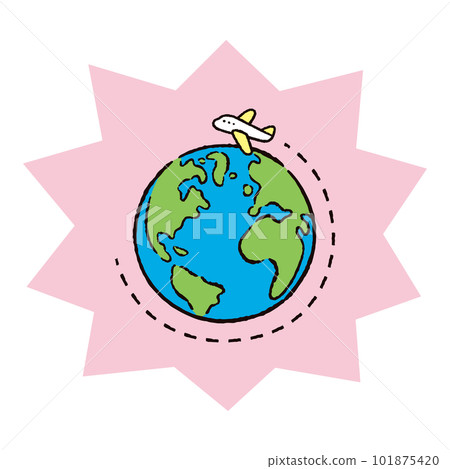 地球_美洲/歐洲/非洲_旅行1_飛機_爆彈粉色 地球_美洲/歐洲/非洲_旅行1_飛機_爆彈粉色 101875420