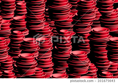 Red Isometric Concentric Ring Seamless 3D Pattern Red Isometric Concentric Ring Seamless 3D Pattern 101875643