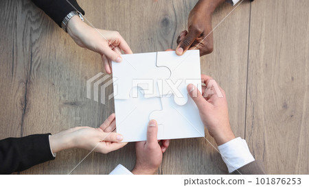 business solution, corporate unity teambuilding concept, top view business solution, corporate unity teambuilding concept, top view 101876253