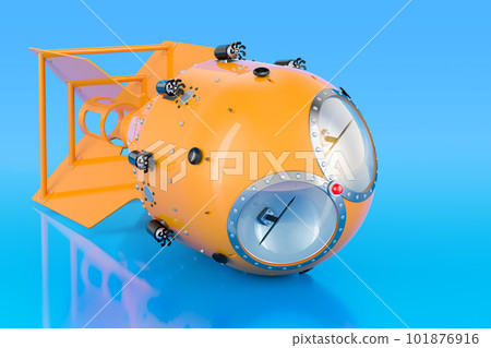 Atomic bomb, nuclear weapon on blue background, 3D rendering Atomic bomb, nuclear weapon on blue background, 3D rendering 101876916