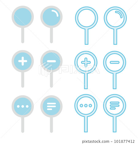 Simple magnifying glass search icon variation set 101877412