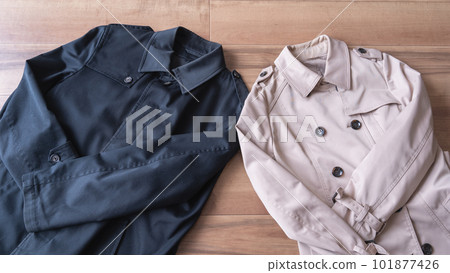 黑色和米色風衣 101877426