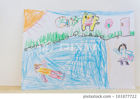 child's drawing of a pool 101877722