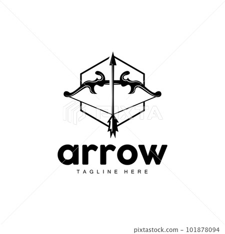 Arrow Logo, Bow Arrow Minimalist Simple Design, Archer Vector, Templet Illustration Symbol Icon 101878094