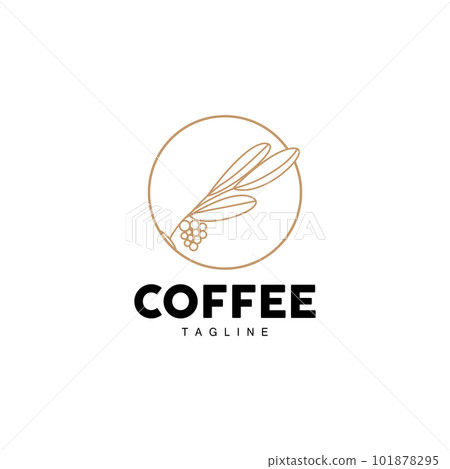 Coffee Logo, Coffee Tree Design, Cafe Drink Vector, Icon Brand Illustration Symbol 101878295