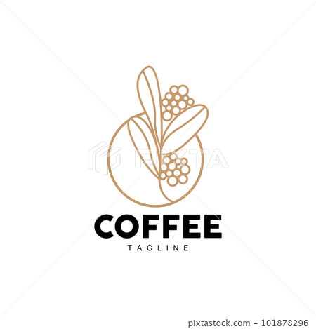 Coffee Logo, Coffee Tree Design, Cafe Drink Vector, Icon Brand Illustration Symbol 101878296