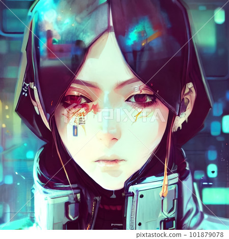 Cyberpunk-style girl "AI-generated image" set in a future city Cyberpunk-style girl "AI-generated image" set in a future city 101879078