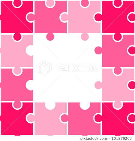 沒有線條的粉色方形拼圖框 沒有線條的粉色方形拼圖框 101879263