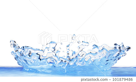 藍色水濺材料。透明背景。 (巴新) 101879486