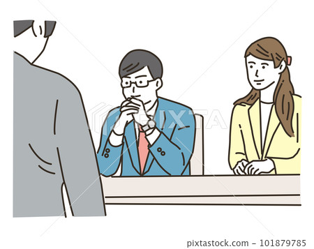 Male and female business people interviewing Male and female business people interviewing 101879785