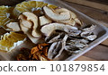 Assortment of dried fruits 101879854