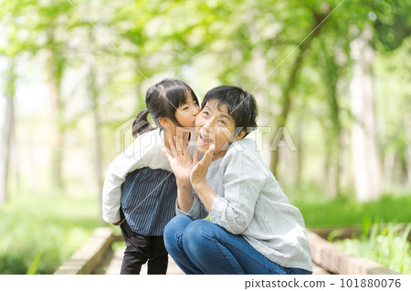 grandson and grandma portrait 101880076