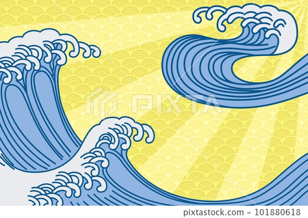 日式傳統花紋背景☆波/青海波紋☆ 日式傳統花紋背景☆波/青海波紋☆ 101880618