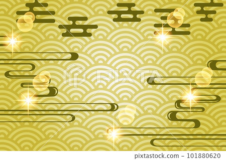 Japanese style illustration background ☆ Qinghai wave / hazy pattern ☆ Vector material Japanese style illustration background ☆ Qinghai wave / hazy pattern ☆ Vector material 101880620