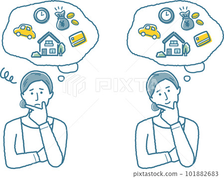 woman thinking about loan woman thinking about loan 101882683