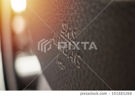 Safety airbag sign on car steering wheel with horn icon Safety airbag sign on car steering wheel with horn icon 101883268