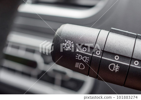 Car light control switch close up Car light control switch close up 101883274