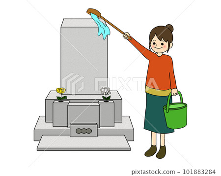 婦女上墳掃墓圖(附主線) 婦女上墳掃墓圖(附主線) 101883284