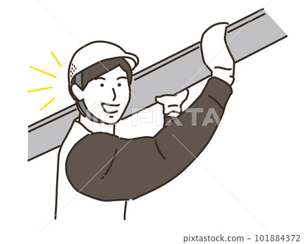 Male worker carrying materials Male worker carrying materials 101884372