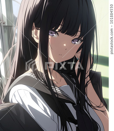 一名女高中生在人群中看著這個“AI 生成的圖像” 101884550