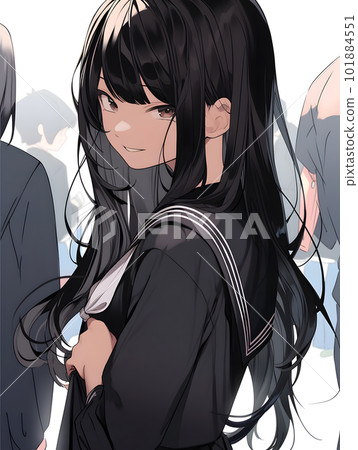 一名女高中生在人群中看著這個“AI 生成的圖像” 101884551