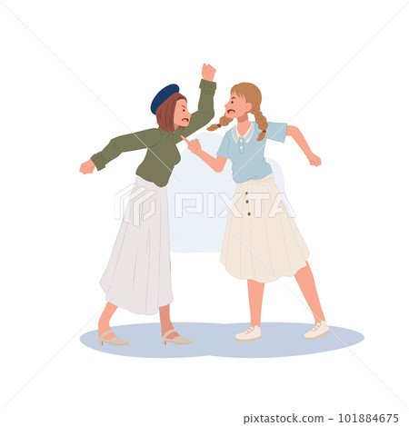 Misunderstanding, conflict, disagreement concept. Angry People shouting and fight. Flat vector cartoon illustration Misunderstanding, conflict, disagreement concept. Angry People shouting and fight. Flat vector cartoon illustration 101884675